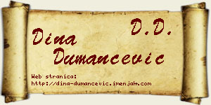 Dina Dumančević vizit kartica